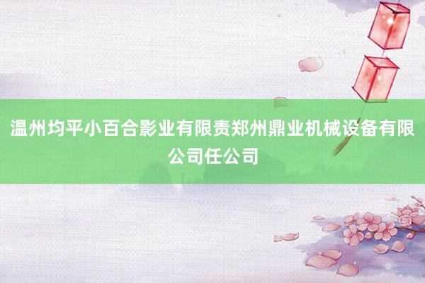 温州均平小百合影业有限责郑州鼎业机械设备有限公司任公司